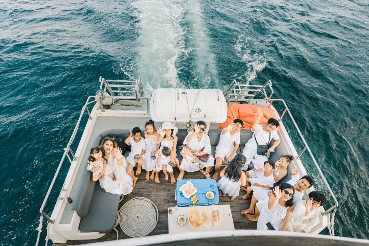 Corporate group event aboard a private yacht in Bali